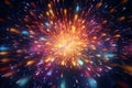 Abstract fireworks pattern with a dynamic and