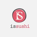 Abstract fish Letter IS Sushi logo icon vector template