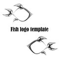 Abstract fish logo template on a white background Royalty Free Stock Photo