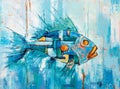 Abstract fish painting