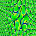 Abstract fish scale decoration bright green yellow blue centered