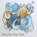 abstract fish on splash of water Royalty Free Stock Photo