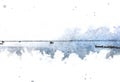 Abstract fishing boat in ocean on watercolor paining background