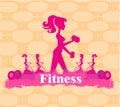 Abstract fitness girl training