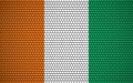 Abstract flag of Cote d`ivoire made of circles. Ivorian flag designed with colored dots giving it a modern and futuristic abstrac