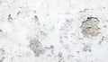 Abstract Flaking White Wall Surface with Distressed Plaster and Cement Textured Design Background Royalty Free Stock Photo