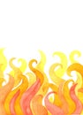 Abstract flame background watercolor. Royalty Free Stock Photo