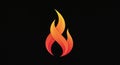 Abstract flame design on a black background. The flame consists of three intertwined Royalty Free Stock Photo