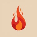 Abstract flame design with bold, smooth lines and gradients creating a stylized fire Royalty Free Stock Photo