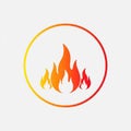 Abstract flame design consisting of stylized fire shapes in varying sizes inside a Royalty Free Stock Photo