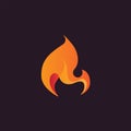 Abstract flame design element, stylized fire icon