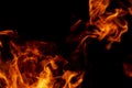 Abstract flame, fire flame texture, background. Tongues of fire on a dark background. Royalty Free Stock Photo