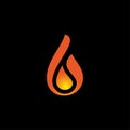 Abstract flame logo design. Creative fire logotype. Vector business icon Royalty Free Stock Photo