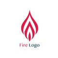 Abstract flame logo design. Creative fire logotype. Vector business icon. Stock Vector illustration isolated on white Royalty Free Stock Photo