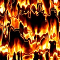 Abstract flame surreal shapes, energy blazing orange yellow red fire