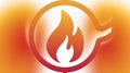 Fire in a Circle Against an Orange Gradient Background Illustration Royalty Free Stock Photo