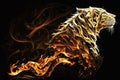 Abstract Flame Of A Tiger, A Prowling Predator