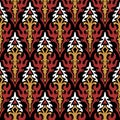 Abstract flames damask pattern