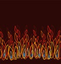 Abstract flames retro graphic design element