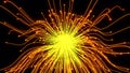 Abstract flare stream motion.Firework explode with black background.Future dot and lines motion