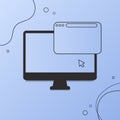 Abstract flat design computer with blank browser window. Vector Royalty Free Stock Photo