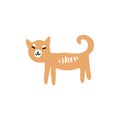 Abstract cute vector shiba inu dog, puppy illustration