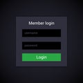 Abstract flat form of member login.
