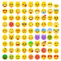 Abstract Flat Funny Set of Emoticons. Set of Emoji