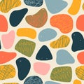 Abstract flat organic shapes seamless pattern