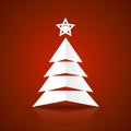 Abstract flat paper Christmas tree