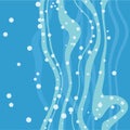 Abstract flat seamless background with curl sea grass and colorful bubbles Royalty Free Stock Photo