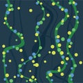 Abstract flat seamless background with curl sea grass and colorful bubbles Royalty Free Stock Photo