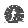 abstract flat style Beacon Lighthouse logo vector design illustrations Royalty Free Stock Photo