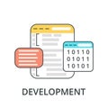 Abstract flat vector illustration of software coding and development concepts. Design elements for mobile and web Royalty Free Stock Photo