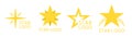 Abstract flat yellow star logo icon vector set Royalty Free Stock Photo