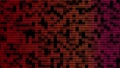 Abstract flickering wall lights moving chaotically. Flat background of rows of small squares changing colors. 3D