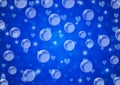 Abstract Floating Bubbles, Hearts and Sparkles in Blue Background Royalty Free Stock Photo