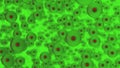 Abstract Floating cells in the green background