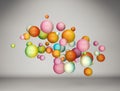 Abstract floating colorful gradient balls background.