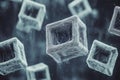 Abstract Floating Cubes with Intricate Pattern in Dimensional Space