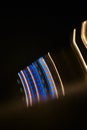 abstract floating fountain of energy light waves with surface mist isolated on black for technology backdrops