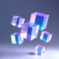 Abstract Floating Glass Cubes Background. Royalty Free Stock Photo