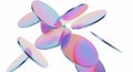 Abstract Floating Holographic Discs with Pink Blue Gradient Isolated on White Royalty Free Stock Photo