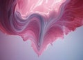 Abstract floating liquid form with pink sheen