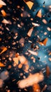 Abstract floating particles in dark space