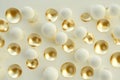 abstract floating shapes in gold, arranged in a symmetrical pattern with ample white space around