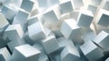 Abstract Floating White Cubes on Sof ai generated Royalty Free Stock Photo