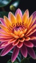 Abstract Flora Close-up of a Bright Blossom with Multicolored Petal Streaks