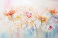 Abstract floral art painting of wild flowers in pastel tones Royalty Free Stock Photo