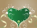 Abstract floral background. Artistic heart-shape